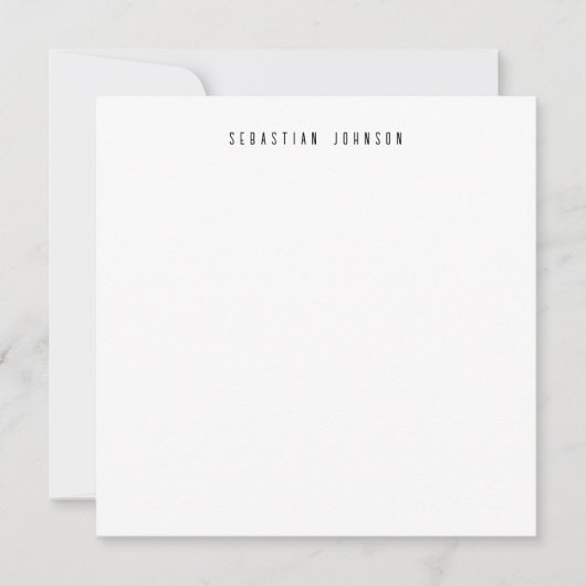 Modern Minimalist Personalized Name Stationery ノートカード (正面)