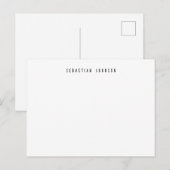 Modern Minimalist Personalized Name Stationery ポストカード (正面/裏面)