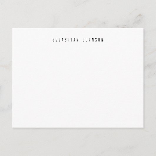 Modern Minimalist Personalized Name Stationery ポストカード (正面)