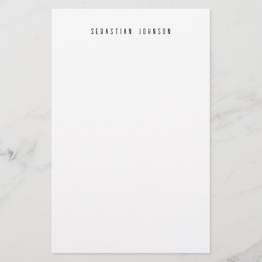 Modern Minimalist Personalized Name Stationery 便箋 (正面)