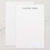 Modern Minimalist Personalized Name Stationery 便箋 (正面/裏面)