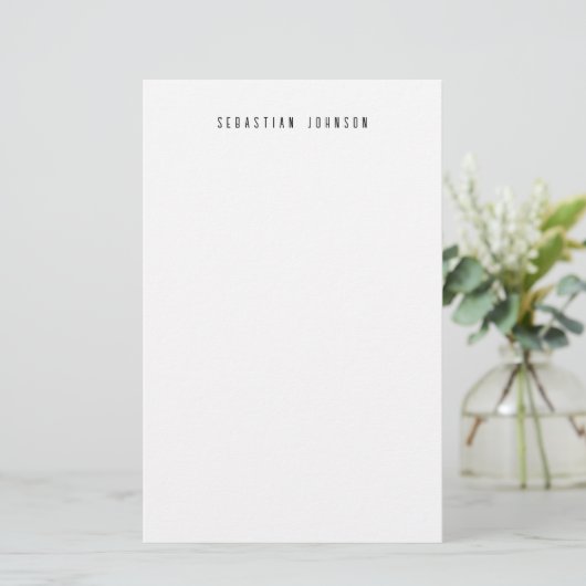 Modern Minimalist Personalized Name Stationery 便箋 (スタンド正面)