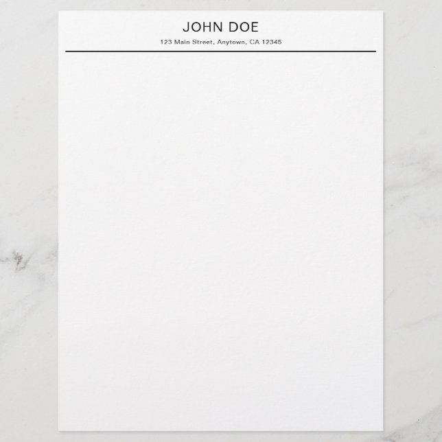Modern Minimalist Personalized Office Letterhead レターヘッド (正面)