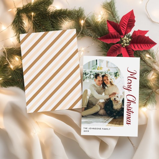 Modern Minimalist Photo Christmas Holiday Card シーズンカード