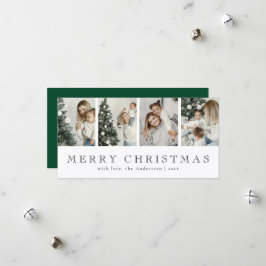 Modern Minimalist Photo Collage Green Christmas シーズンカード