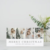 Modern Minimalist Photo Collage Red Christmas シーズンカード (スタンド正面)