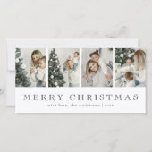 Modern Minimalist Photo Collage Red Christmas シーズンカード (正面)