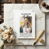 Modern Minimalist Photo Graduation Black Script  案内状