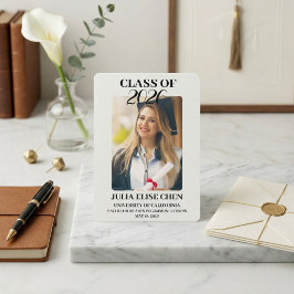 Modern Minimalist Photo Graduation Black Script 案内状