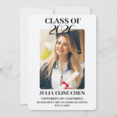 Modern Minimalist Photo Graduation Black Script  案内状 (正面)