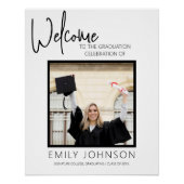 Modern Minimalist Photo Graduation Welcome Sign ポスター (正面)