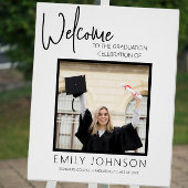Modern Minimalist Photo Graduation Welcome Sign ポスター
