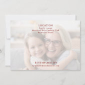 Modern Minimalist Photo Grandmother 70th Birthday 招待状 (裏面)