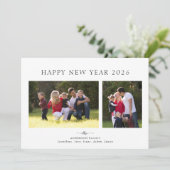 Modern Minimalist Photo Happy New Year シーズンカード (スタンド正面)