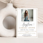 Modern Minimalist Photo LDS Baptism Invitation 招待状