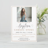 Modern Minimalist Photo LDS Baptism  Invitation 招待状 (スタンド正面)