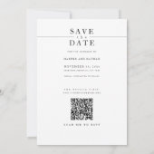 Modern Minimalist Photo QR Code Wedding セーブザデート (裏面)