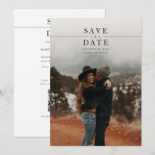 Modern Minimalist Photo QR Code Wedding セーブザデート (正面/裏面)