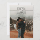 Modern Minimalist Photo QR Code Wedding 招待状 (正面)