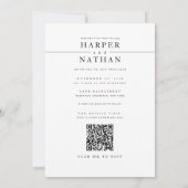 Modern Minimalist Photo QR Code Wedding 招待状 (裏面)