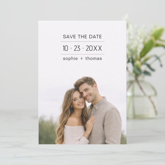 Modern Minimalist Photo Save the Date (スタンド正面)