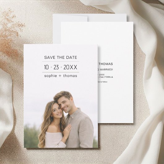 Modern Minimalist Photo Save the Date