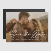 Modern Minimalist Photo Save the Date Wedding  マグネット招待状 (正面/裏面)