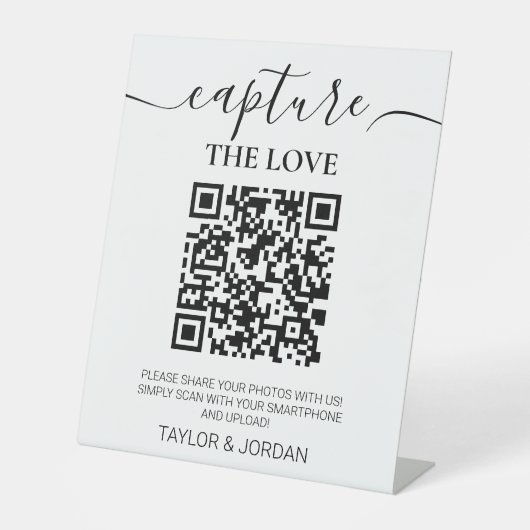 Modern Minimalist Photo Sharing QR Code 台座サイン (正面)