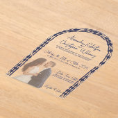 Modern Minimalist Photo & Sleek Script Wedding アクリル招待状 (レイダウン)