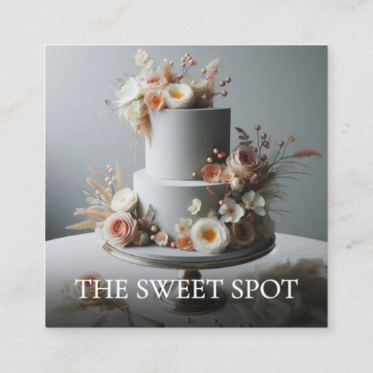 Modern Minimalist Photo & Socials Bakery スクエア名刺 (裏面)