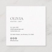 Modern Minimalist Photo & Socials Bakery スクエア名刺 (正面)