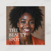 Modern Minimalist Photo & Socials Beauty スクエア名刺 (裏面)