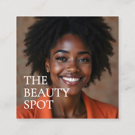 Modern Minimalist Photo & Socials Beauty スクエア名刺 (裏面)