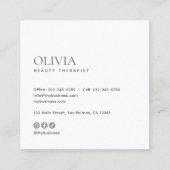 Modern Minimalist Photo & Socials Beauty スクエア名刺 (正面)