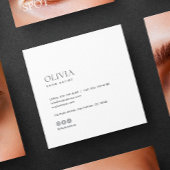 Modern Minimalist Photo & Socials Brow Artist スクエア名刺