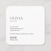 Modern Minimalist Photo & Socials Hair Stylist スクエア名刺 (正面)