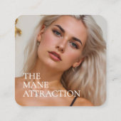 Modern Minimalist Photo & Socials Hair Stylist スクエア名刺 (裏面)