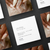 Modern Minimalist Photo & Socials Nail Technician スクエア名刺
