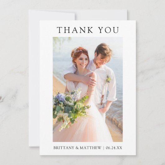 Modern Minimalist Photo Wedding  サンキューカード (正面)