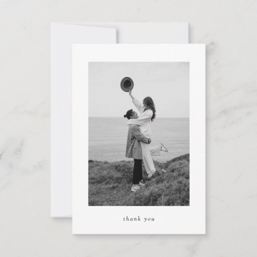 Modern Minimalist Photo Wedding サンキューカード (正面)