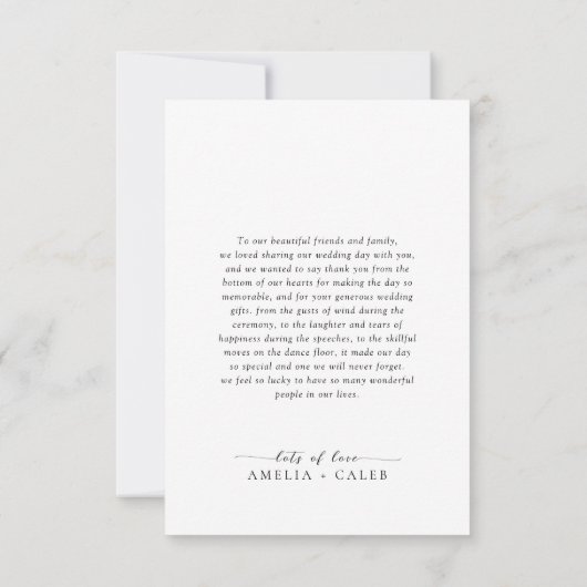 Modern Minimalist Photo Wedding サンキューカード (裏面)