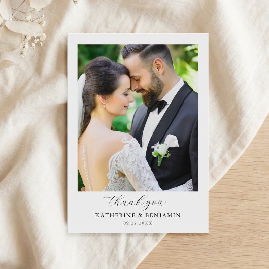 Modern Minimalist Photo Wedding サンキューカード