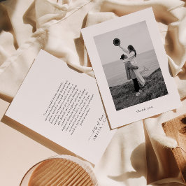 Modern Minimalist Photo Wedding サンキューカード