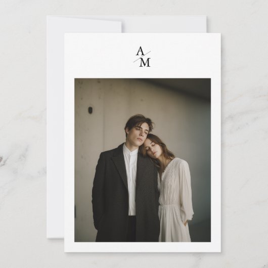 Modern Minimalist Photo Wedding Invitation 招待状 (裏面)