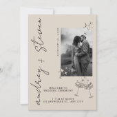 Modern Minimalist Photo Wedding Invitation 招待状 (正面)