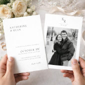 Modern Minimalist Photo Wedding Invitation 招待状
