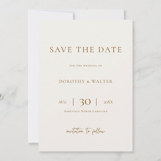 Modern Minimalist Photo Wedding Save the Date セーブザデート (正面)