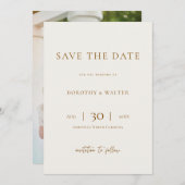 Modern Minimalist Photo Wedding Save the Date セーブザデート (正面/裏面)