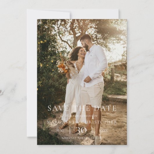Modern Minimalist Photo Wedding Save the Date セーブザデート (正面)