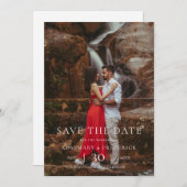 Modern Minimalist Photo Wedding Save the Date セーブザデート (正面/裏面)